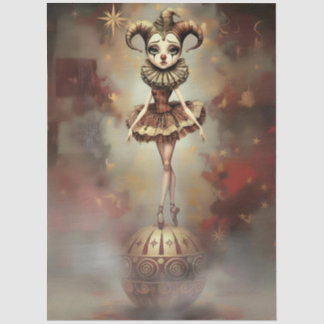 Decoupage Paper Melancholic Clown Seidenpapier