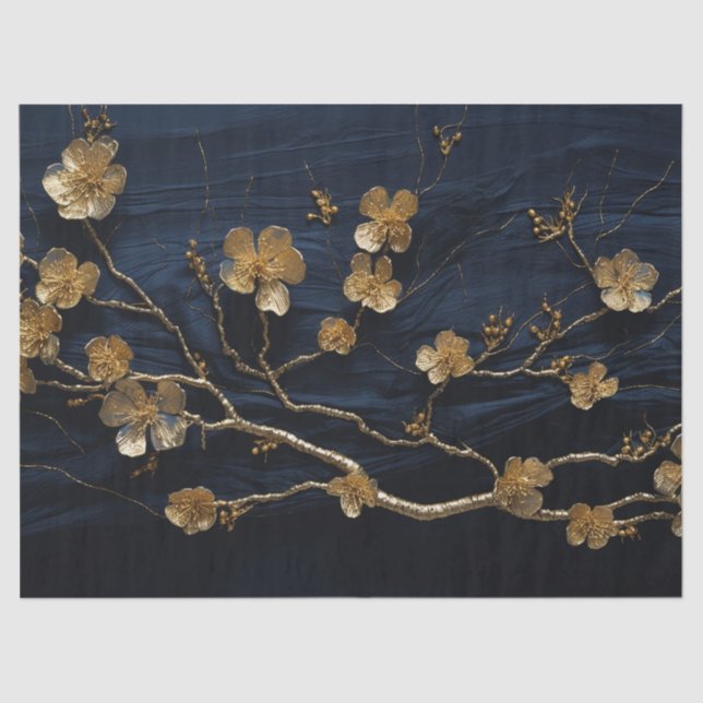 Decoupage paper, Wrapping Papes - Midnight Blooms  Seidenpapier (Vorderseite)