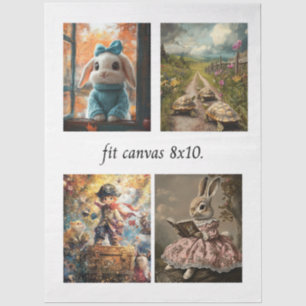 Decoupage-Papiere für 4 Bilderbücher für 8 x 10 Le Seidenpapier