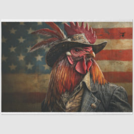 Decoupage Patriotic USA Flag Rooster Seidenpapier