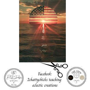 Découpage-Patriotischer-Sonnenuntergang-Amerikanis Seidenpapier