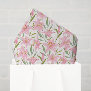 Decoupage Pink Lilien Blumenfarbe Seidenpapier