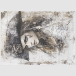 Decoupage Pirate Lady Pirate Hat Sketch Seidenpapier