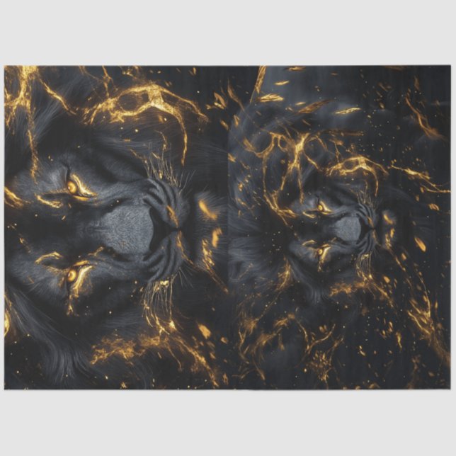 Decoupage Pitch Black Lion Set (Beschreibung lesen Seidenpapier (Vorderseite)
