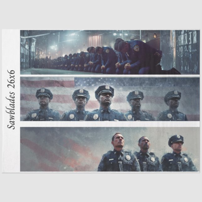 Decoupage-Polizei-Tribut-Handsägen  Seidenpapier (Vorderseite)