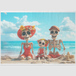 Decoupage Poster Skelton Beach Family Bridges Seidenpapier
