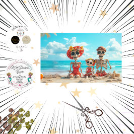 Decoupage Poster Skelton Beach Family Bridges Seidenpapier