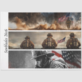Decoupage Proud Firefighters American Flag  Seidenpapier