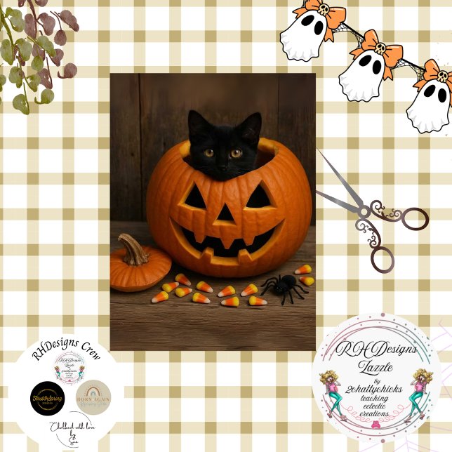 Decoupage Pumpkin Black Cat Spider für Halloween Seidenpapier (Von Creator hochgeladen)