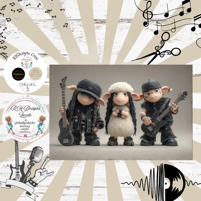 Decoupage Punk-Schaf Fell Feder Funk Band Seidenpapier (Von Creator hochgeladen)