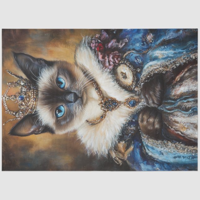 Decoupage Queen Siamese Cat Seidenpapier (Vorderseite)