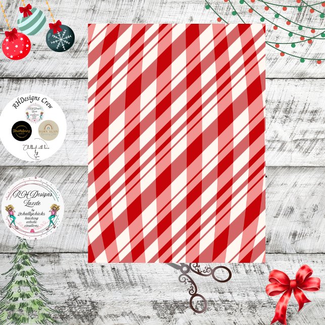 Decoupage Red White Peppermint Background Seidenpapier (Von Creator hochgeladen)