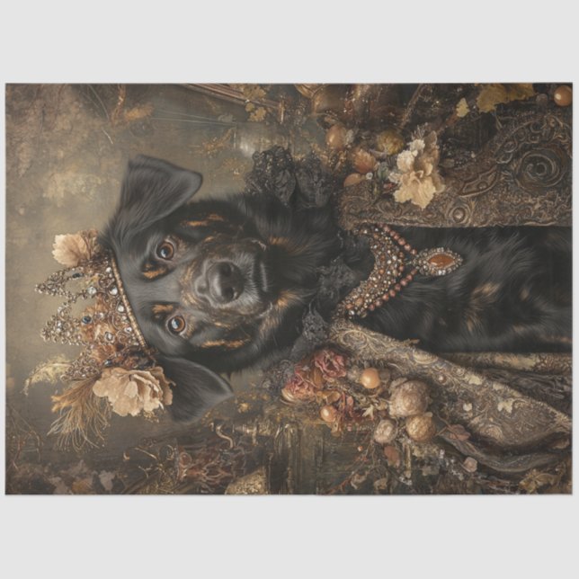 Decoupage Regal Crowned Sheep Dog Seidenpapier (Vorderseite)