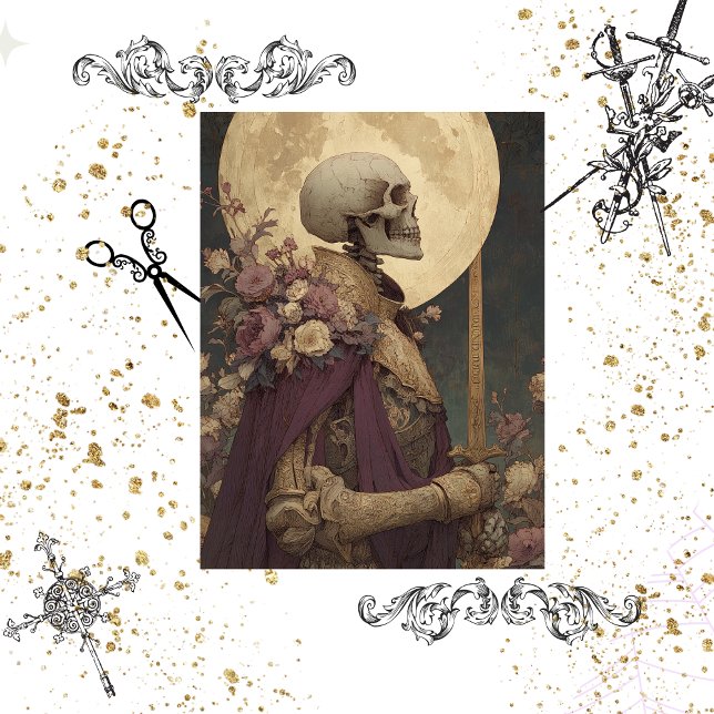 Decoupage Regal King Skeleton Gotische Elegante Seidenpapier (Von Creator hochgeladen)