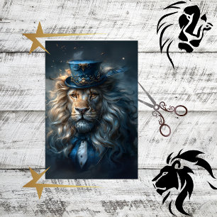 Decoupage Regal Lion Blue Anzug Ausgezeichnet Seidenpapier