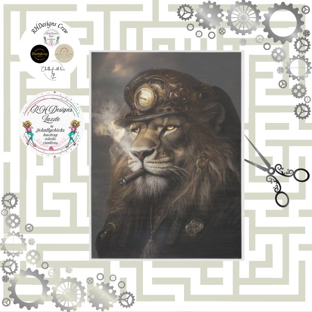Decoupage Regal Lion Crown Headpiece Seidenpapier (Von Creator hochgeladen)
