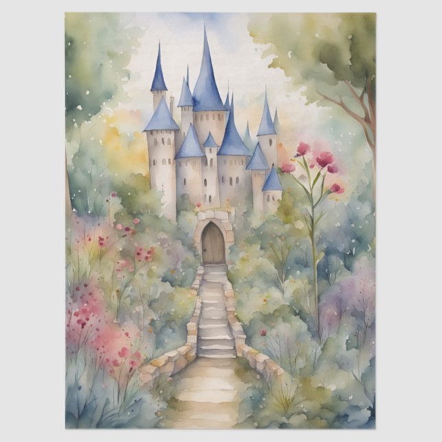 Decoupage Retro Fairytale Castle Seidenpapier (Vorderseite)