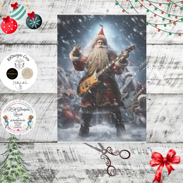 Decoupage Rock'n'Roll Santa Claus Seidenpapier (Von Creator hochgeladen)
