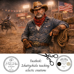 Découpage Rodeo Cowboy Amerikanische Flagge Seidenpapier