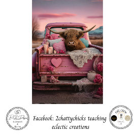 Decoupage Romantic Farmhouse Highland Truck Seidenpapier