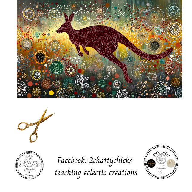 Decoupage Rotes Känguru Aboriginal-Kunst Seidenpapier (Von Creator hochgeladen)