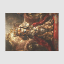 Decoupage Royal Crown Dackel Gold Throne Seidenpapier