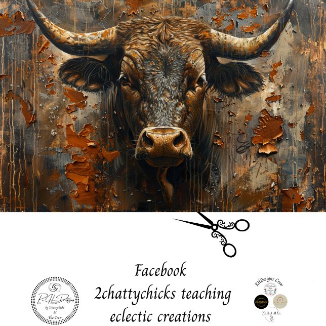 Decoupage Rusted Patina Bull Seidenpapier (Von Creator hochgeladen)
