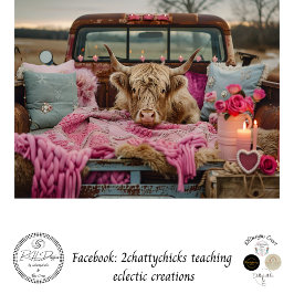 Decoupage Rusti Pink Truck Highland Valentinstag Seidenpapier