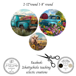 Decoupage Rustic Charm 12" 8" rounds  Seidenpapier