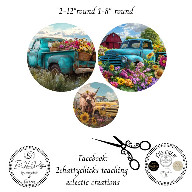 Decoupage Rustic Charm 12" 8" rounds  Seidenpapier (Von Creator hochgeladen)