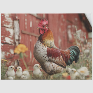 Decoupage Rustic Farm Scene Rocaster Chicks Barn Seidenpapier