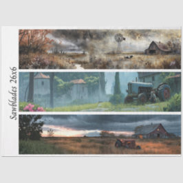 Decoupage Rustic Farm Style 26x6 for Handsaws Seidenpapier