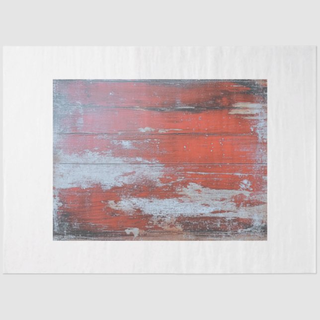 Decoupage Rustic Red Weathered Holz Textur Imitate Seidenpapier (Vorderseite)