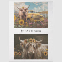 Decoupage Rustikaler Charme Highland & Vintage-LKW