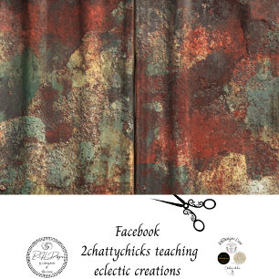 Decoupage Rusty Tin Weathered Metal Seidenpapier