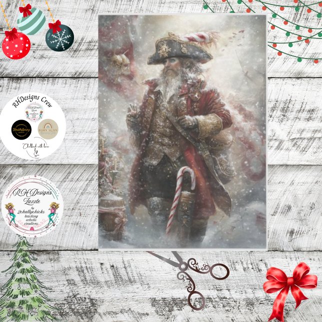 Decoupage Santa Claus Steampunk Pirate Seidenpapier (Von Creator hochgeladen)