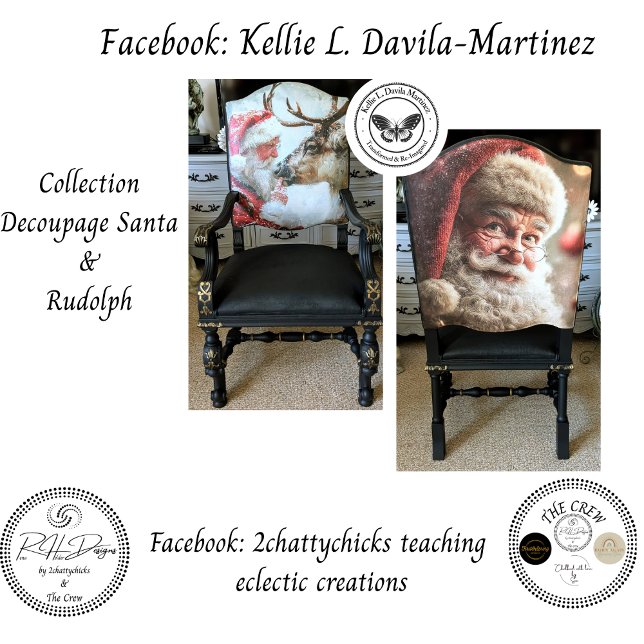 Decoupage Santa Rudolph Landscape North Pole  Seidenpapier (Von Creator hochgeladen)