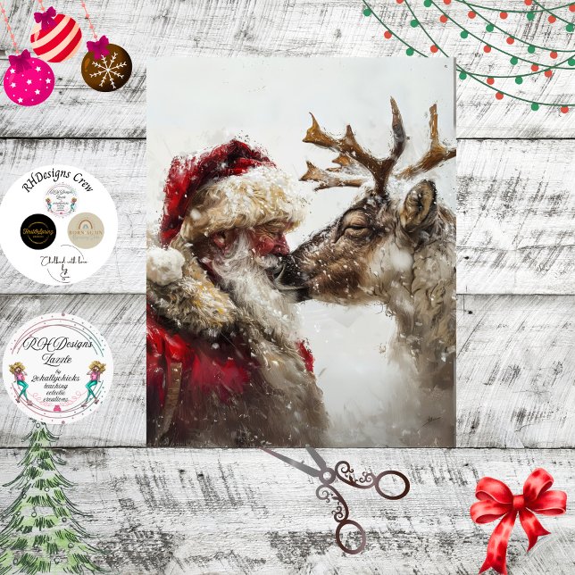 Decoupage Santa Rudolph Yuletide Magic  Seidenpapier (Von Creator hochgeladen)