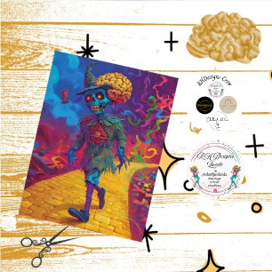 Decoupage Scarecrow Yellow Brick Road Creepy Seidenpapier