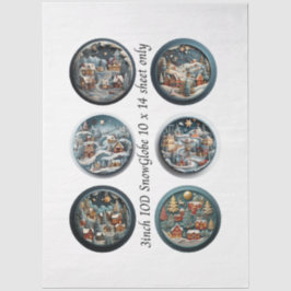 Decoupage-Schneekugel-Formen Winterdorf 3" Seidenpapier