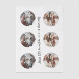 Decoupage-Schneekugel Santa & Pferd  Seidenpapier