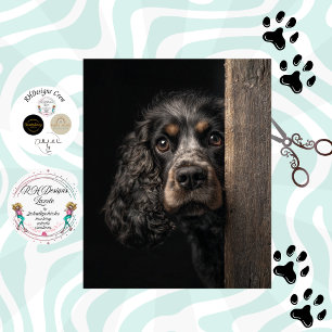 Decoupage Schwarz Brauner Cocker Spaniel Sadie Seidenpapier