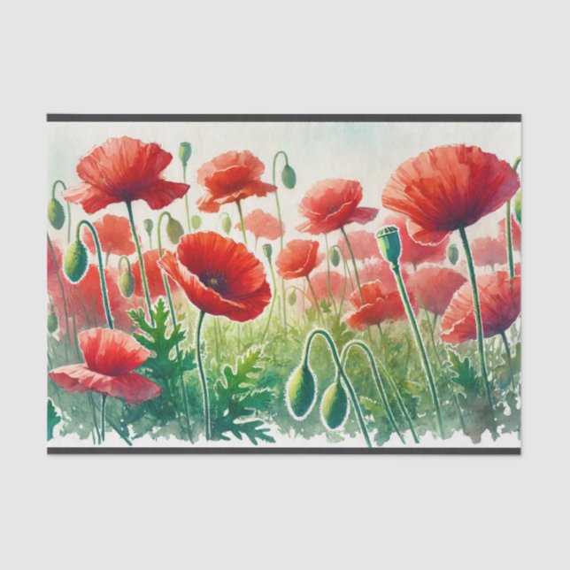  decoupage, servetten met papavers voor decoupage seidenpapier (Vorderseite)