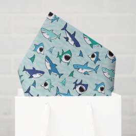 Decoupage Sharks Blue Ocean Sea Seidenpapier