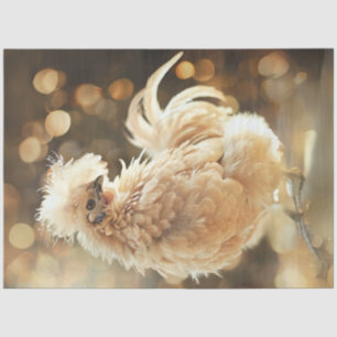 Decoupage Silkie Showgirl Chicken Fluffy Plumage Seidenpapier