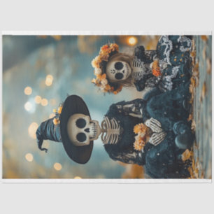 Decoupage Skeleton Family Foto Mama Tochter Seidenpapier