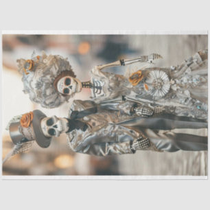 Decoupage Skeleton Verheiratet Couple Seidenpapier