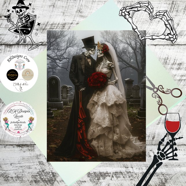 Découpage-Skelett-Brautpaar Halloween-Hochzeit Seidenpapier (Von Creator hochgeladen)
