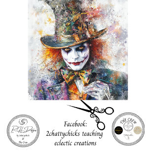 Découpage skurriler Charakter Clown Narr Seidenpapier