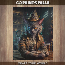 Decoupage - Sorcerkatze in Steampunkattrappe - Seidenpapier